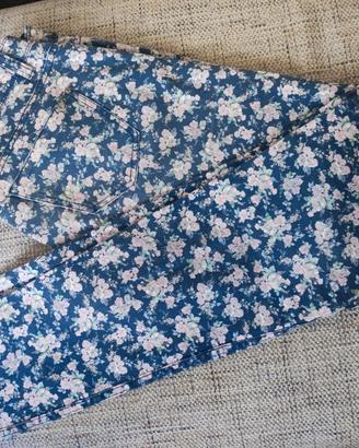 pantaloni vita bassa a fiori donnA 