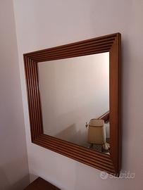 Specchio anni 70 cornice legno