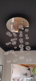 coppia lampadari  con bolle di vetro 