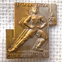 Spilla epoca fascista OB Firenze festa ginnastica