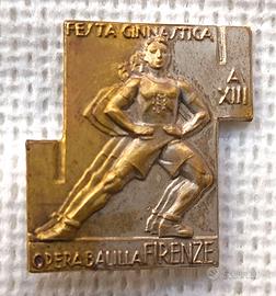 Spilla epoca fascista OB Firenze festa ginnastica