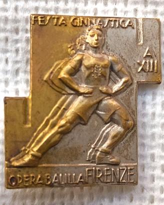 Spilla epoca fascista OB Firenze festa ginnastica