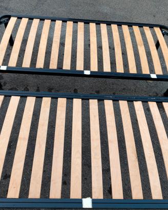 Coppia reti single a doghe in legno