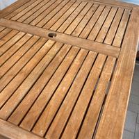 Tavolo da esterno legno con piedi in rattan