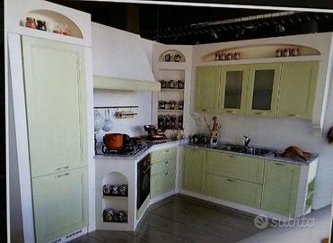 CUCINA NUOVA MAI MONTATA – LEGNO MASSELLO + MARMO