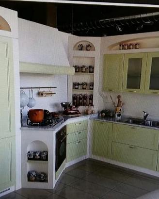 CUCINA NUOVA MAI MONTATA – LEGNO MASSELLO + MARMO