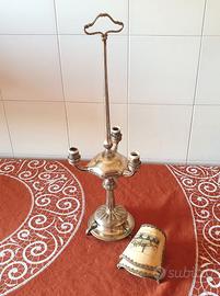 Lampada da tavolo lucerna 3 luci in Argento 800