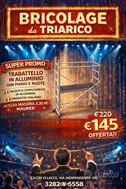 Trabattello in alluminio con piano e ruote Hla3,30