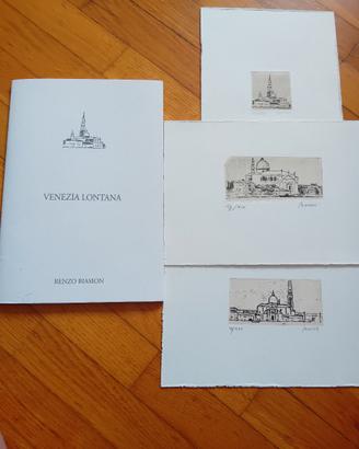 RENZO BIASION 3 litografie firmate VENEZIA LONTANA