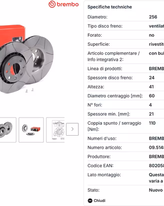 Dischi freno Brembo Xtra 09.5148.76