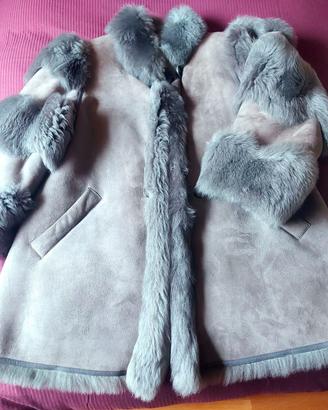 Montone Shearling taglia media, veste bene 44-46