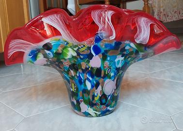 Vaso in vetro artistico, pezzo unico con murrina