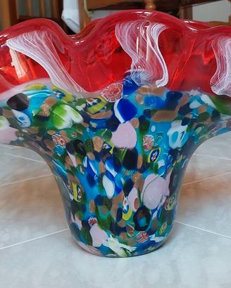 Vaso in vetro artistico, pezzo unico con murrina