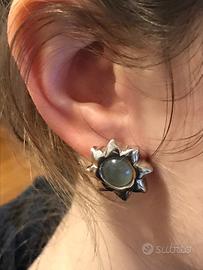 Orecchini in oro bianco e acqua marina