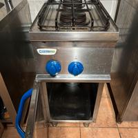 Cucina a gas professionale 2 fuochi