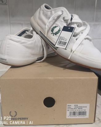 Scarpe Fred Perry Vintage tennis canvas B12 white 