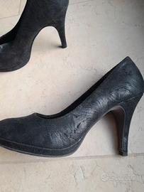 Décolleté Tamaris nere tacco alto 10 cm plateau ta