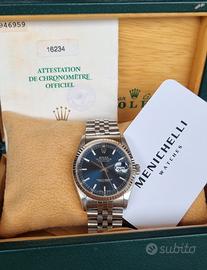 ROLEX DATEJUST 16234 BLU 2001 NO FORI SCAT E GAR