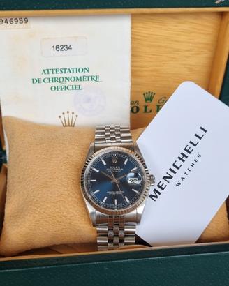 ROLEX DATEJUST 16234 BLU 2001 NO FORI SCAT E GAR