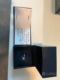 Annello oro bianco e diamante misura 10 1/2