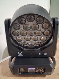 4 teste mobili con flight case e centralina dmx