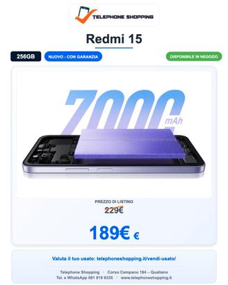 Xiaomi Redmi 15 8/256GB Nuovo
