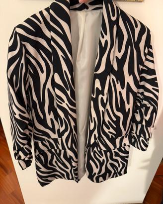 Giacca Blazer Zebra Stampa Animalier
