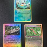 Lotto 3 holo reverse ex rubino zaffiro pokemon ita