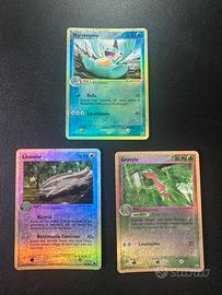 Lotto 3 holo reverse ex rubino zaffiro pokemon ita