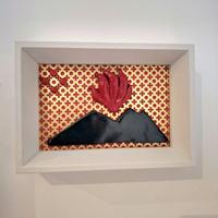 Vesuvio con Cuore Sacro Ceramica Artistica
