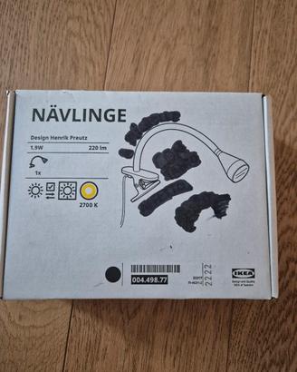 Faretto LED a pinza IKEA NÄVLINGE (Nero) - Nuovo