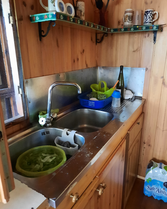 Roulotte con casetta in legno