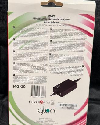 Alimentatore universale per notebook e monitor 95W