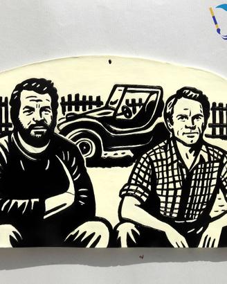 Bud Spencer e Terence Hill in ceramica.  Manufatto