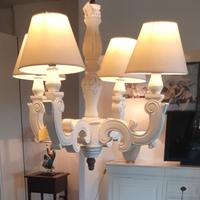 Lampadario Shabby legno bianco