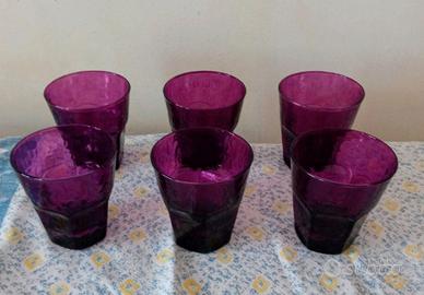 6 bicchieri in vetro colorato Nuovi