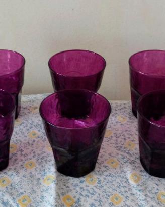 6 bicchieri in vetro colorato Nuovi