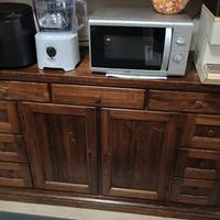 credenza antica con piattaia 