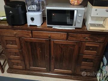 credenza antica con piattaia 