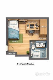 Stanza singola in zona Barca