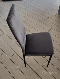 10 sedie mod. Jade in velluto antracite 