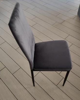 10 sedie mod. Jade in velluto antracite 
