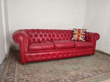 divano Chester Chesterfield red leather inglese uk