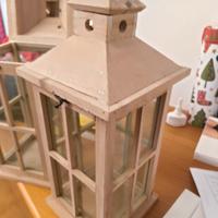 Lanterne decorative legno/vetro apribili in coppia