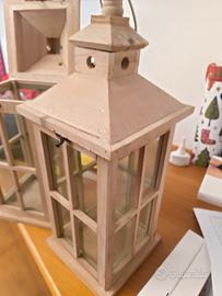 Lanterne decorative legno/vetro apribili in coppia