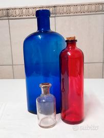 VECCHIE ANTICHE BOTTIGLIE COLORATE VINTAGE