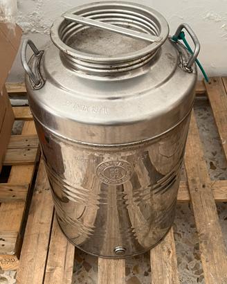 Bidone per olio acciaio inox 50 litri