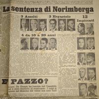 GIORNALE ORIG. 1946: SENTENZA PROCESSO NORIMBERGA