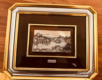Quadro in argento Isola Tiberina