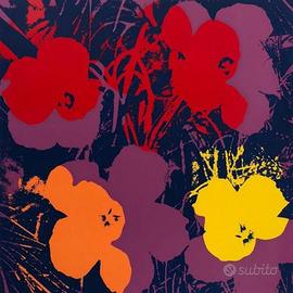 Litografia Silkscreen Andy Warhol Flowers 91x91cm